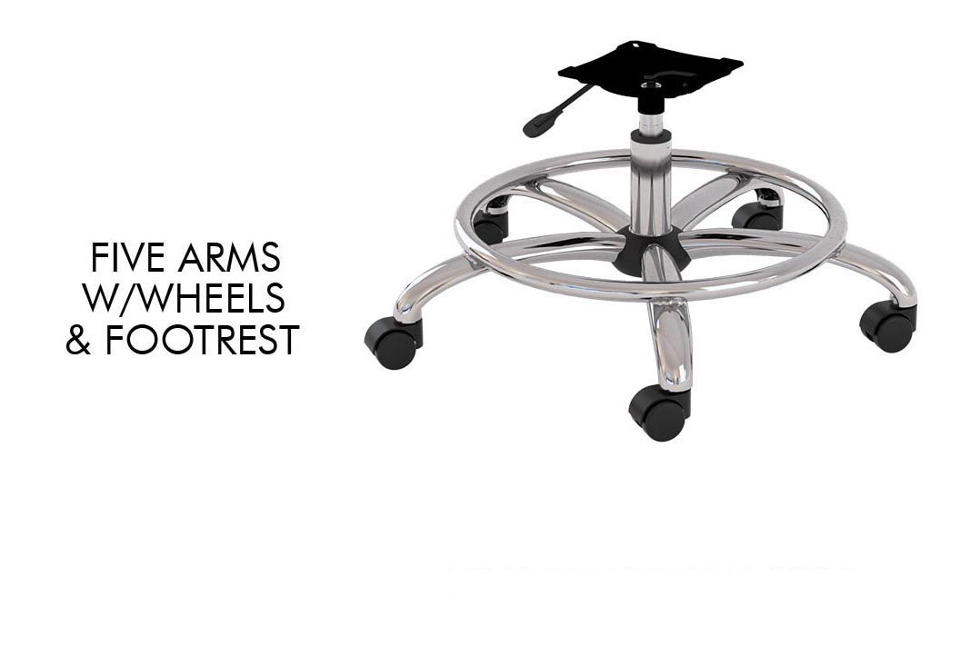 Five arms w/wheels & footrest