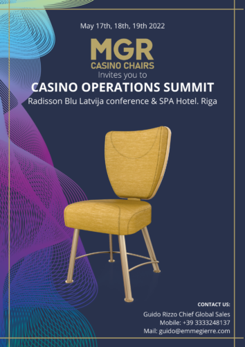 MGR casino chairs at cos 2022. riga latvia