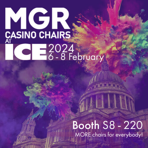 MGR Casino chairs at ICE london 2024. Booth S8-220